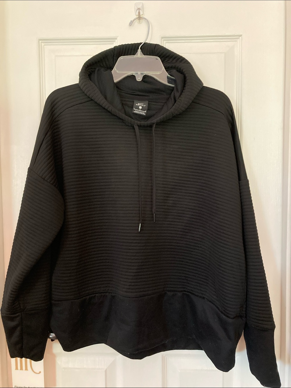 Nike Black Ribbed Pullover Hoodie